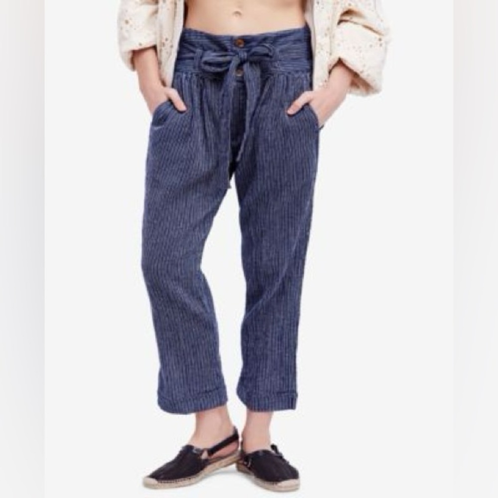NWT Free People Striped Paper Bag Pants - sz 10